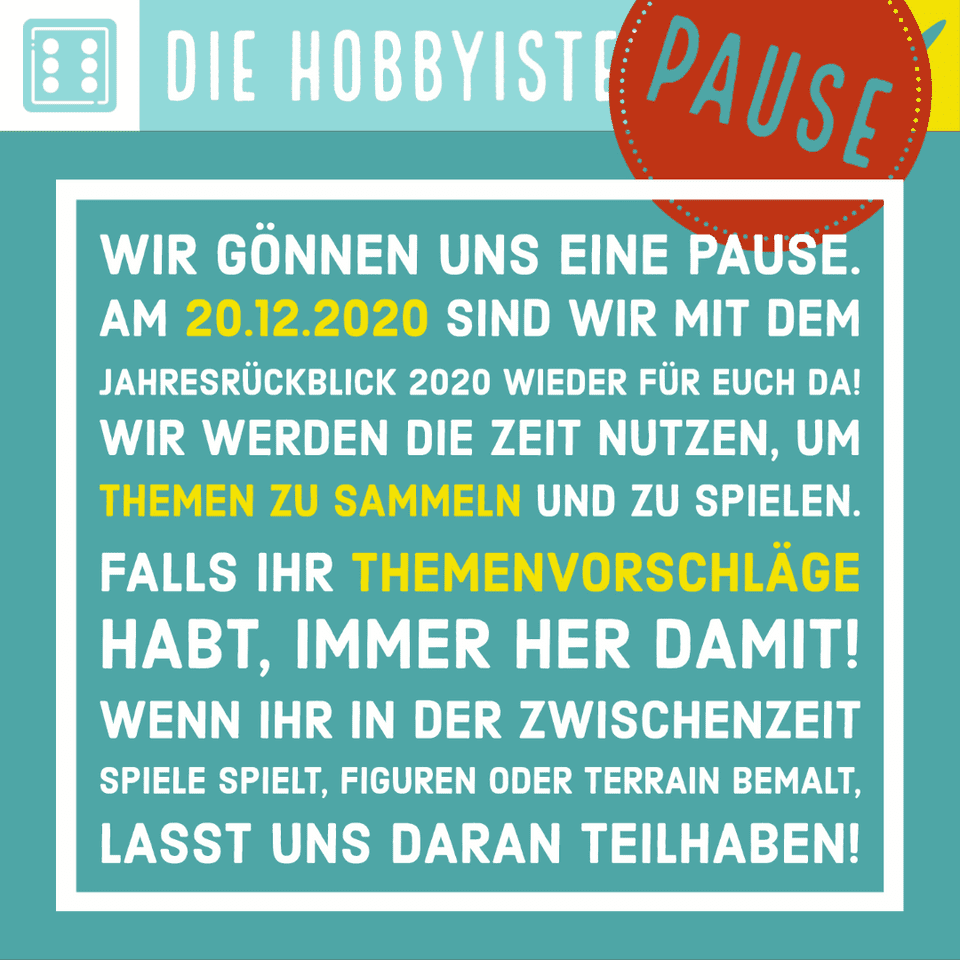 Pause bis 20.12.2020